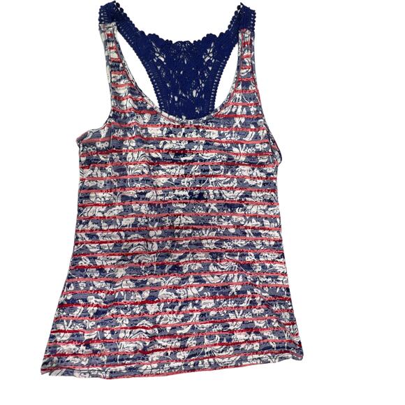 Bit & Bridle Burnout Tank Top Racerback Patriotic Red White & Blue Small - Picture 2 of 13